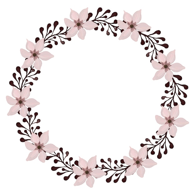 corona floral rosa para tarjeta de boda