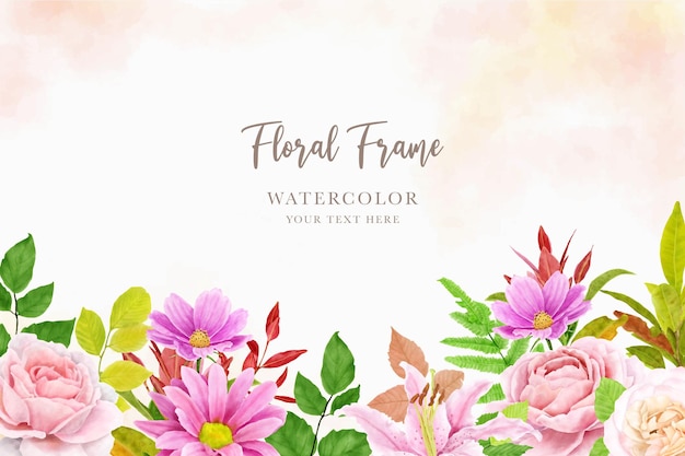 corona floral de verano y fondo