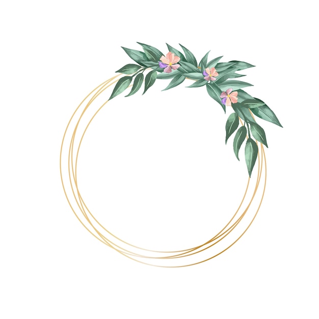 Corona de flores hecha de hierba en círculo