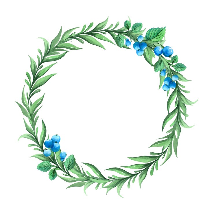 Vector una corona de flores.