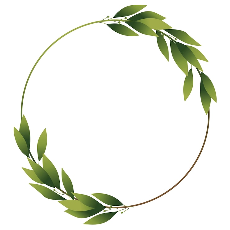 Vector una corona de hojas verdes con un fondo blanco