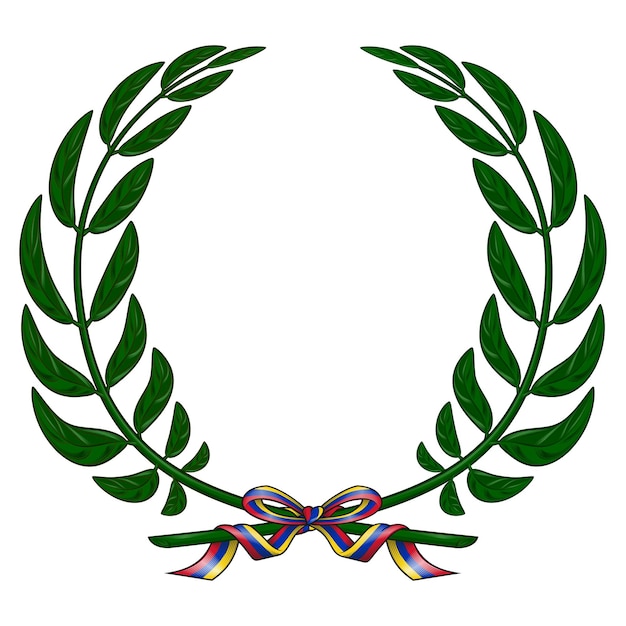 Corona de laurel con bandera de Venezuela