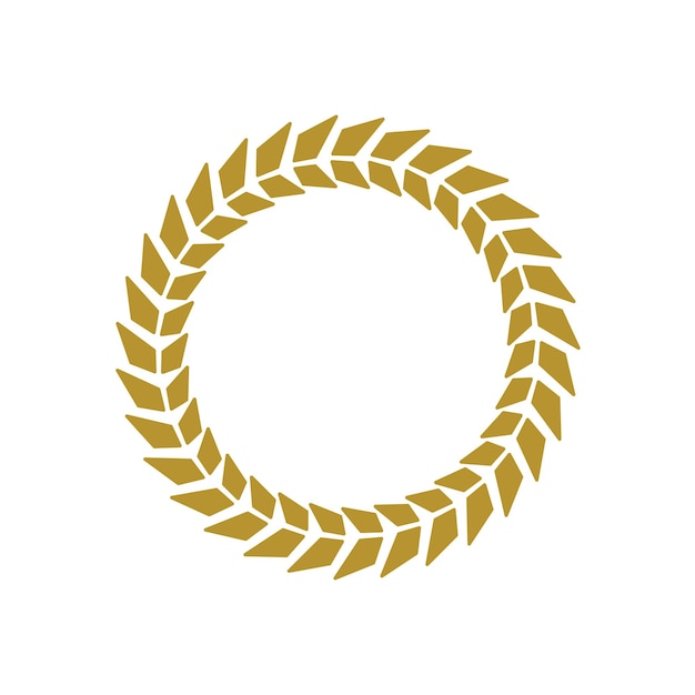 Corona de laurel de círculo elegante para diseño y marca Cuadro de laurels circular de oro para invitaciones