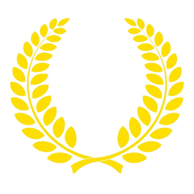 Corona de laurel de color dorado elemento heráldico floral escudo heráldico logotipo decorativo símbolo de victoria