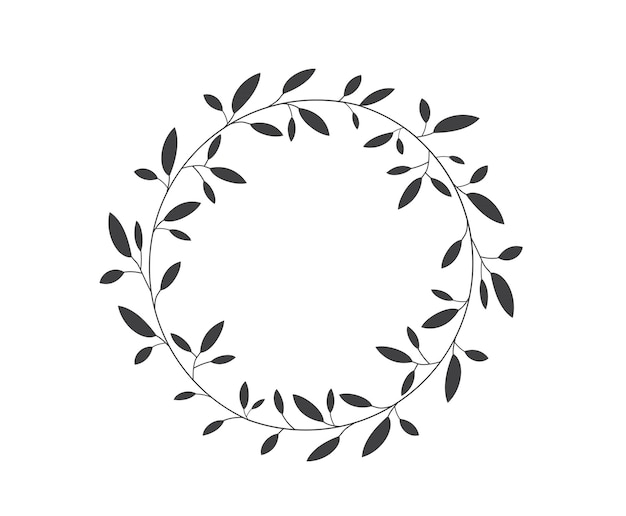Corona de laurel corona floral marcos rama y hojas ilustración vectorial