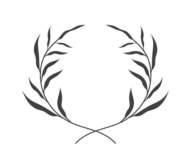 Corona de laurel corona floral rama y hojas ilustración vectorial