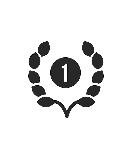 Corona de laurel negra aislado icono vectorial simple ilustración de las existencias