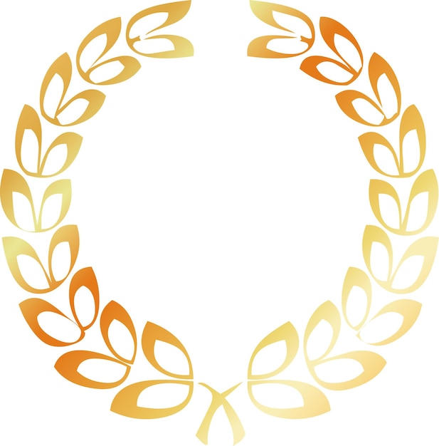 Vector corona de laurel de oro