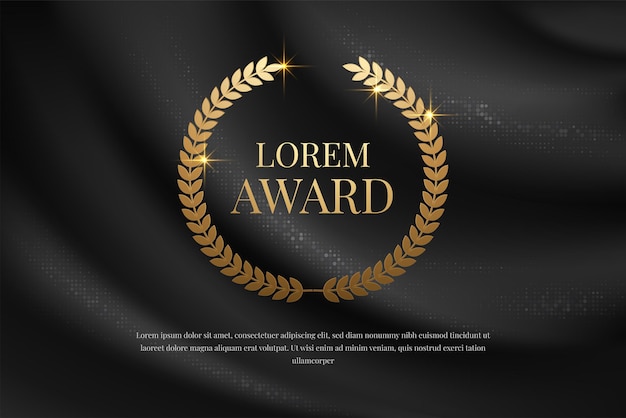 Corona de laurel de premio de oro. Ilustración vectorial