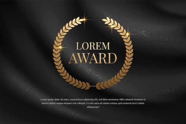 Corona de laurel de premio de oro. ilustración vectorial