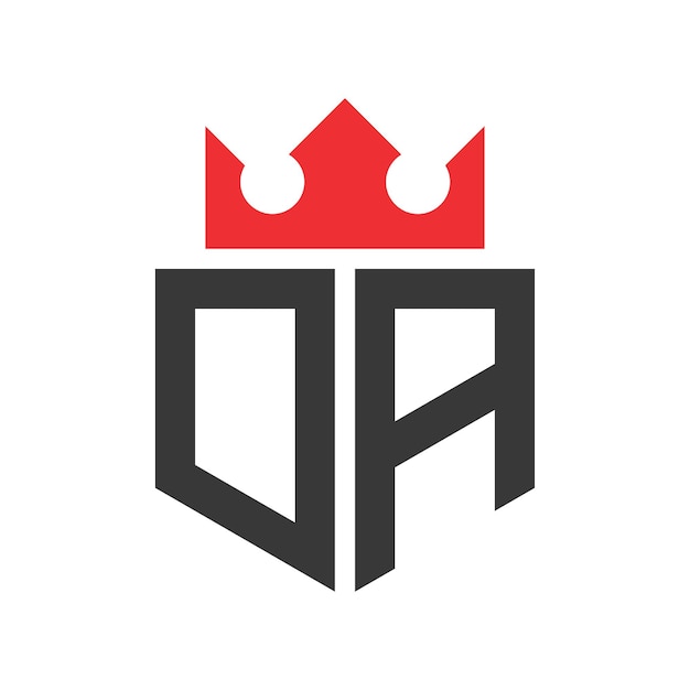 Corona de la letra del logotipo de DA Corona en la letra de la carta de la plantilla de diseño del logotipo