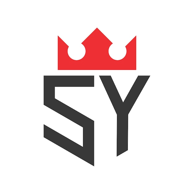 Corona de la letra SY Template de diseño del logotipo