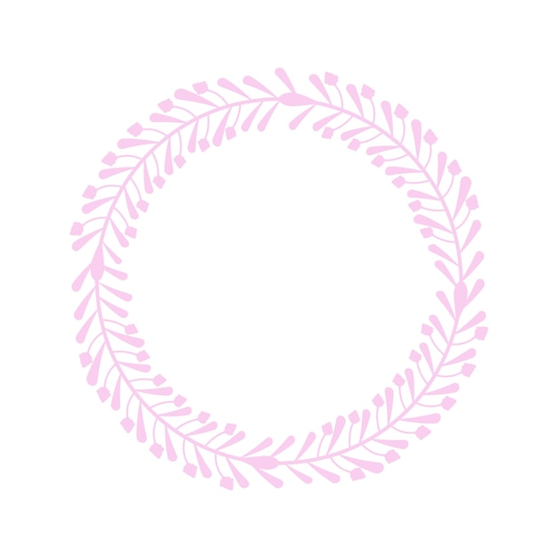 Corona de marco de círculo de Pascua con ramas Ilustración vectorial