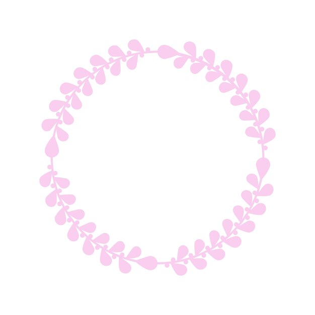Corona de marco de círculo de Pascua con ramas Ilustración vectorial
