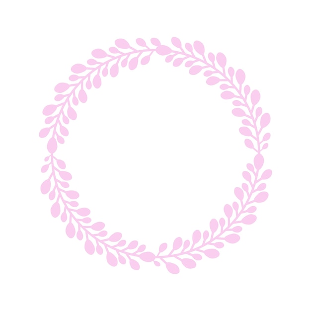 Corona de marco de círculo de Pascua con ramas Ilustración vectorial