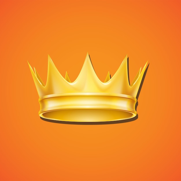 Corona medieval con fondo naranja