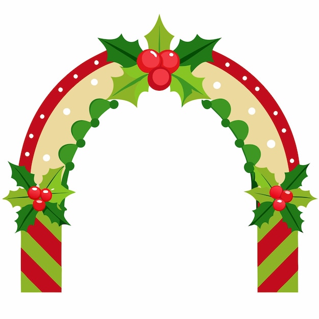 una corona de Navidad con acebo y un lazo rojo