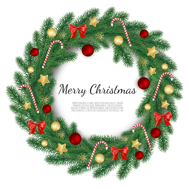 Corona de Navidad aislada sobre un fondo blanco