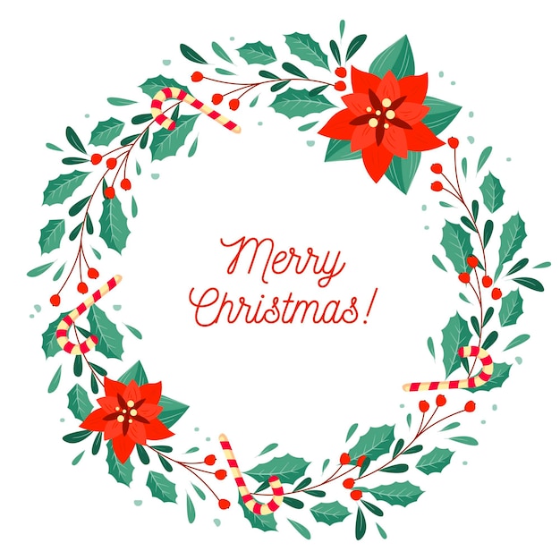 Corona de navidad dibujada a mano