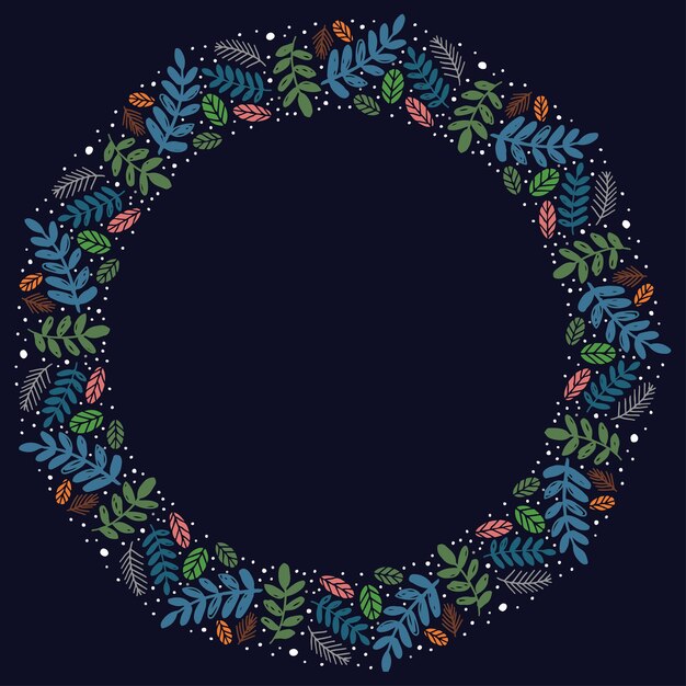 Corona de Navidad dibujada a mano