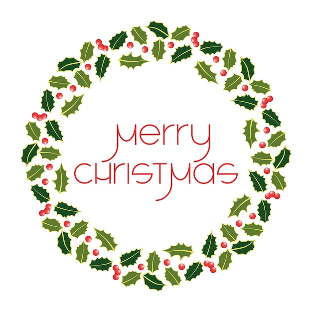 Corona de Navidad con felices tarjetas de felicitación y invitaciones de texto vectorial de Navidad