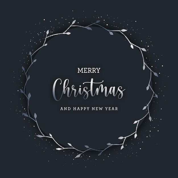 Corona de Navidad de plata para un elegante saludo