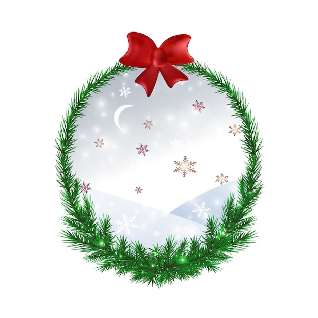 Corona de Navidad para tarjeta de felicitación