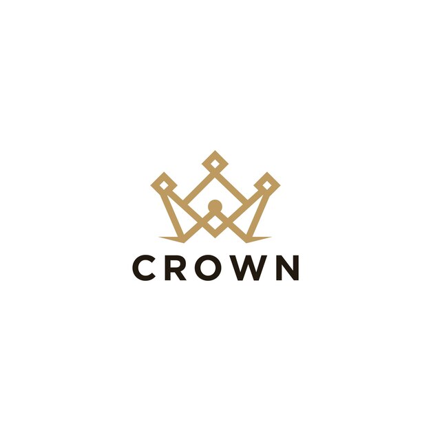 corona de oro aislado en fondo blanco ilustración vectorial logotipo logotipo