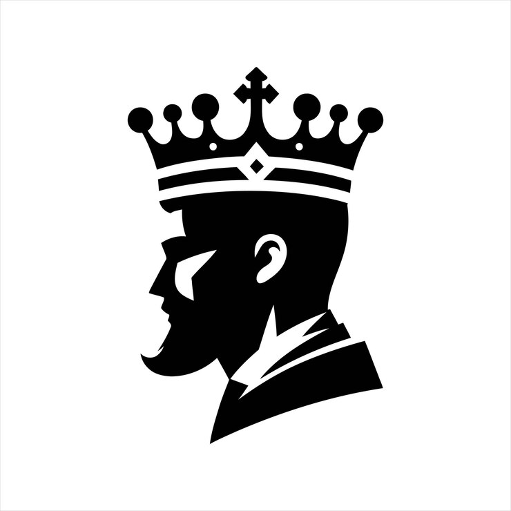 una corona que tiene la palabra " rey " en ella