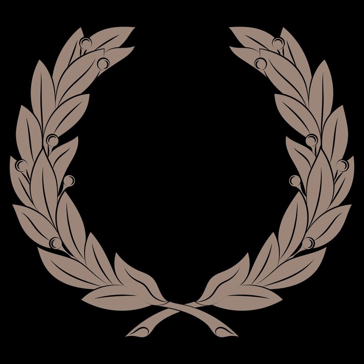 Vector corona de ramas de laurel ilustración vintage ramas de aceitunas corona de laurels símbolo de la victoria