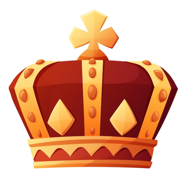 corona real de lujo de oro con terciopelo rojo estilo medieval