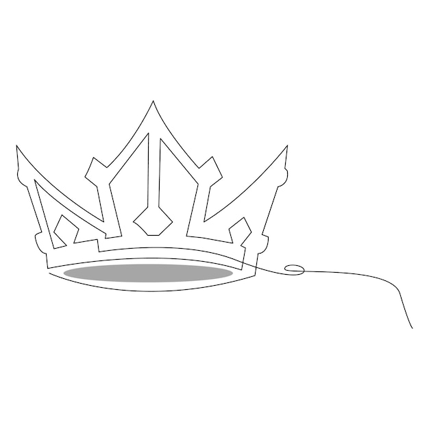 Corona del rey dibujo e ilustración de arte vectorial continuo de una línea