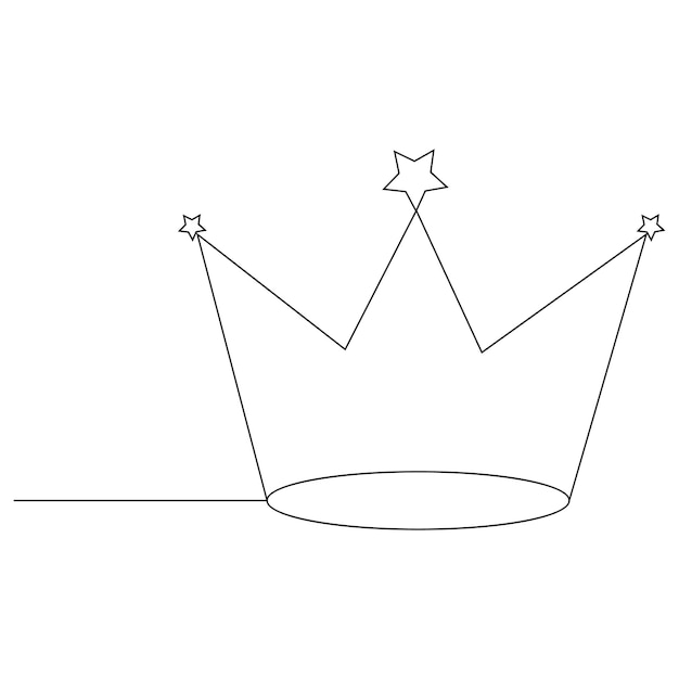 Corona del rey dibujo e ilustración de arte vectorial continuo de una línea