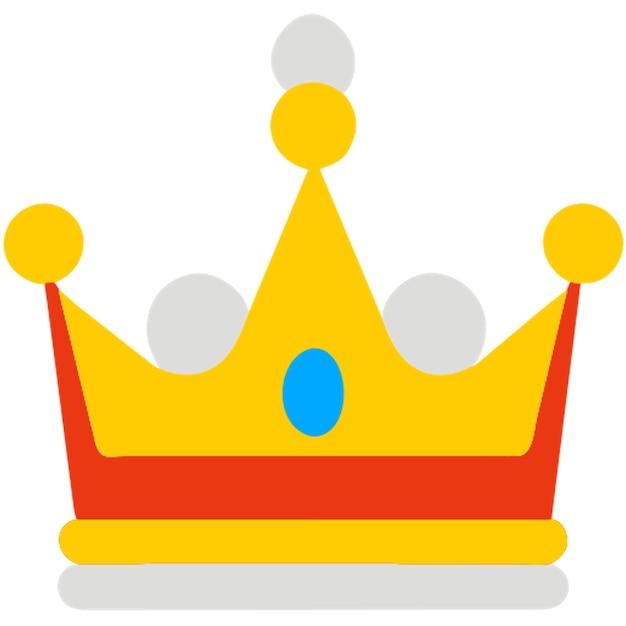 corona de un rey icono de fondo blanco formas de colores