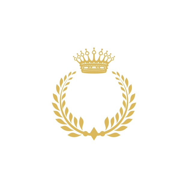 Corona rey vintage logo vector imagen
