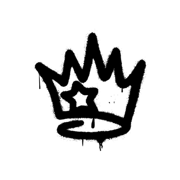 Corona rociada en estilo graffiti Ilustración vectorial