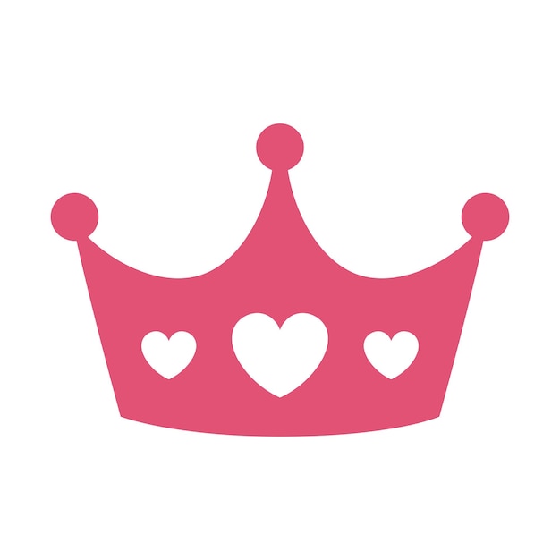 Corona rosada con corazones