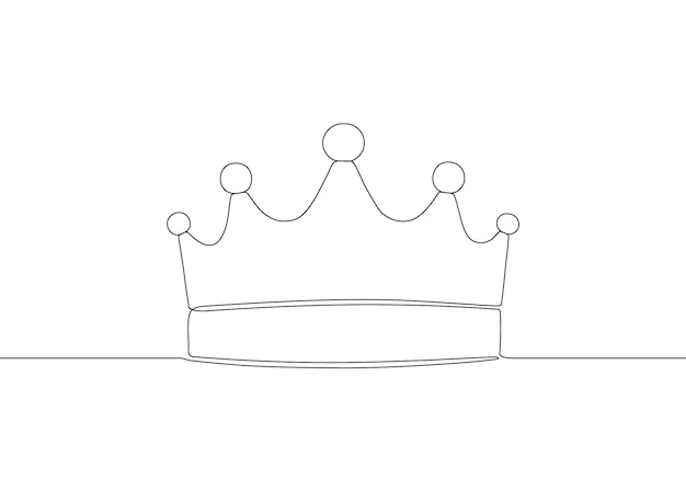 Corona símbolo real del rey continuo dibujo de una sola línea Corona rey reina príncipe o princesa