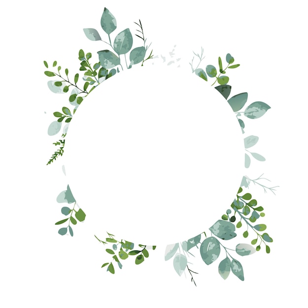 Corona de vegetación Marco circular Diseño floral