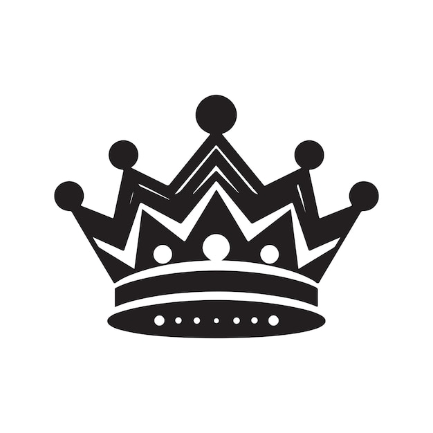 Corona vintage logo concepto blanco y negro color dibujado a mano ilustración
