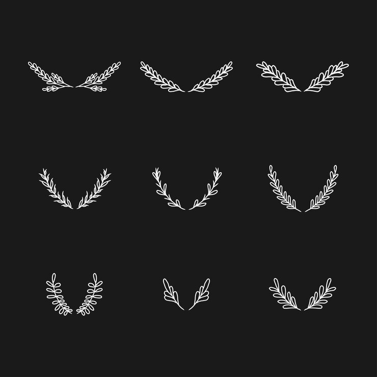 Vector coronas decorativas y elemento de imágenes prediseñadas de ramas