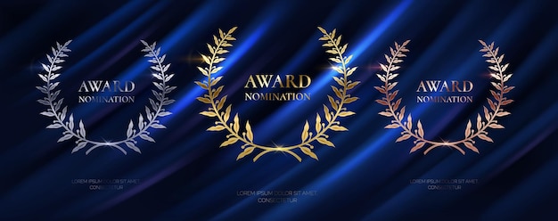 Coronas de laurel para nominaciones a premios conjunto de ilustraciones