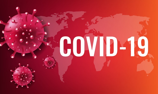 Vector coronavirus 2019 ncov fondo rojo