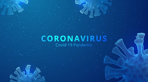 Coronavirus 2019-ncov novela coronavirus bajo poli abstracto concepto.