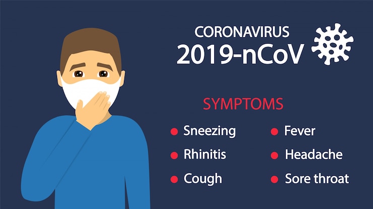 Vector coronavirus 2019-ncov. síntomas del coronavirus. virus peligroso, pandemia.