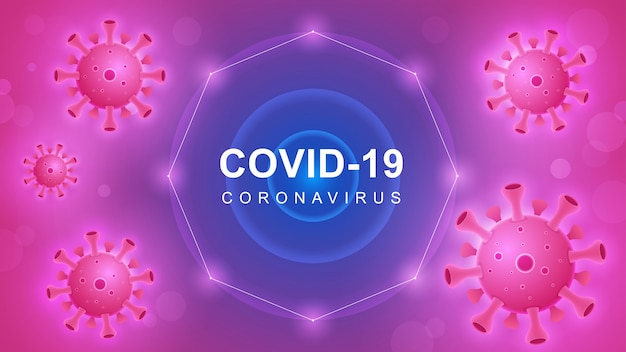 Coronavirus COVID-19. Brote de coronavirus y antecedentes de influenza coronavirus. Virus COVID-19. Ataque de virus en la tierra. Ilustración.