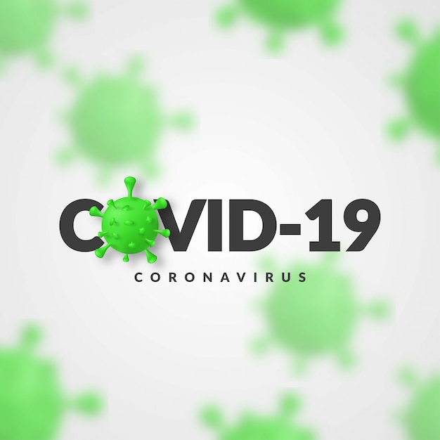 Coronavirus covid-19 modelo 3d con texto