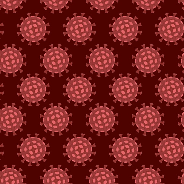 Coronavirus COVID19 2019nCoV patrón sin costura Gripe y enfermedad pulmonar propagación del mundo Novela peligrosa ncov corona virus Vector plano patrón sin costura
