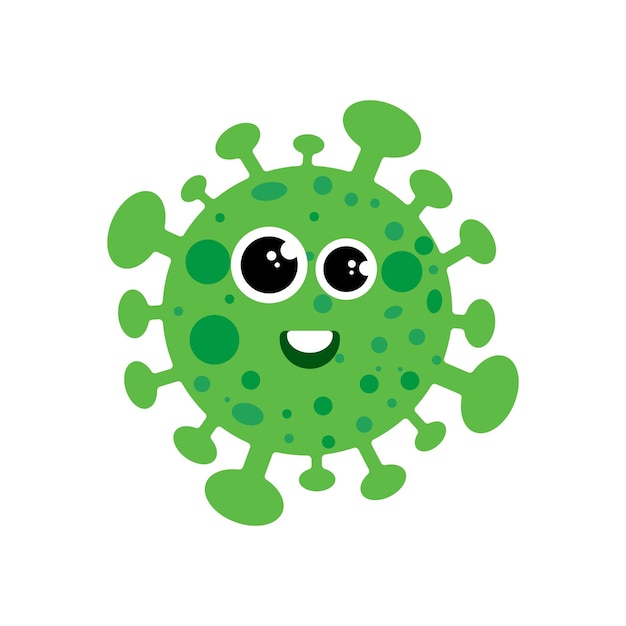 El coronavirus es verde en estilo de dibujos animados.