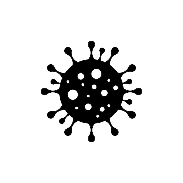 Coronavirus negro bacterias vector de icono celular 2019ncov covid2019